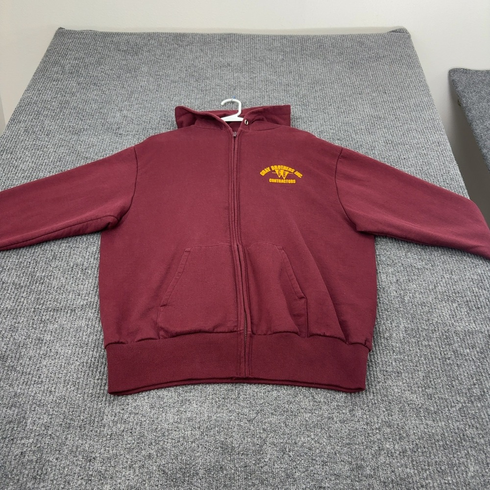 Camber Zip Up Hoodie Mens XL Burgundy Polyester Cotton Thermal Lined Workwear